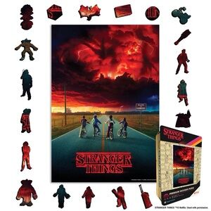 Stranger Things Wooden Jigsaw Puzzle in wooden gift box - Into the Upside Down